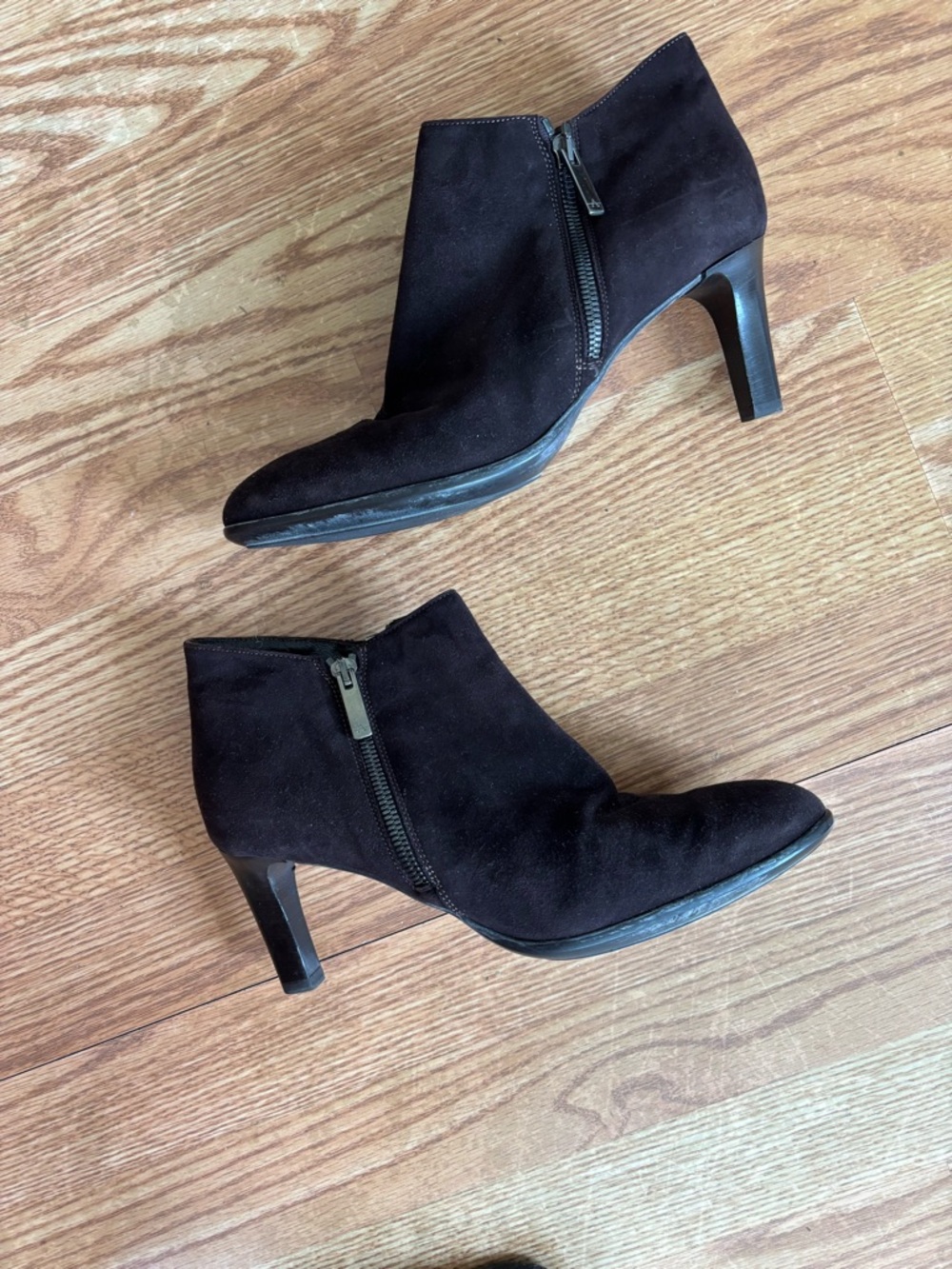 Aquatalia Brown Suede Ankle Boots Women’s 8.5 Quiet Luxury Office Siren Booties
